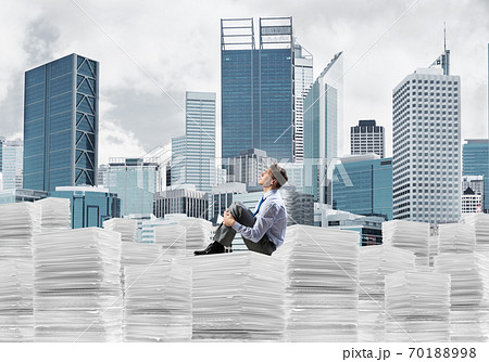 Businessman dreaming about future business. 70188998