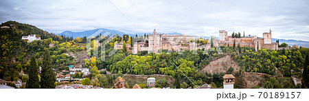Panoramic view of Alhambra. Andalusia, Spain Panoramic view of Alhambra. Andalusia, Spain 70189157