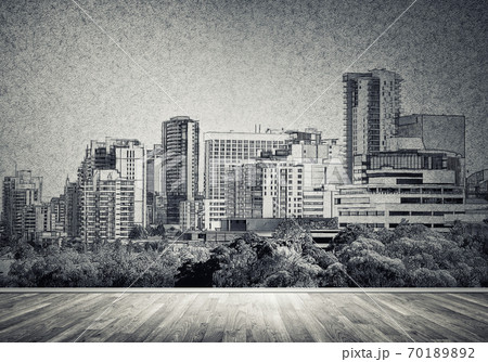 City design on wall 70189892