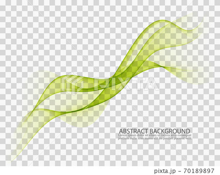 Abstract green wavy lines. Smoke wave Transparent green wave Abstract green wavy lines. Smoke wave Transparent green wave 70189897