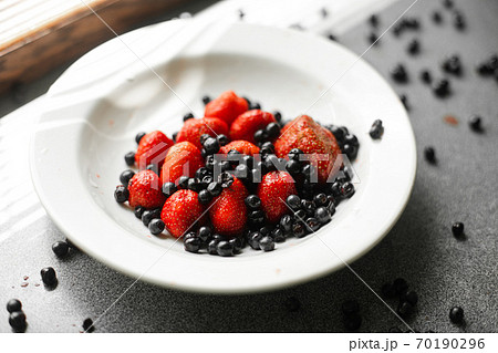 Many juicy fresh ripe red strawberry and Many juicy fresh ripe red strawberry and 70190296