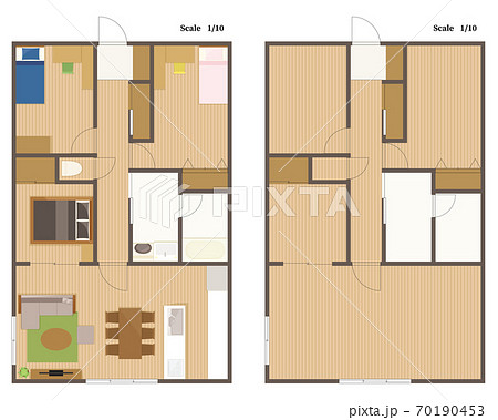 マンション 住宅の間取り図のイラスト素材 マンション 住宅の間取り図のイラスト素材