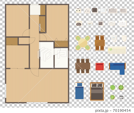 マンション・住宅の間取り図レイアウトセット 70190454