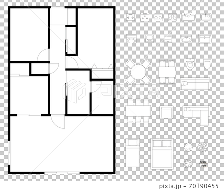 Floor plan layout set for condominiums and houses 70190455