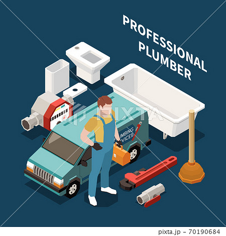 Plumber Isometric Colored Concept 70190684