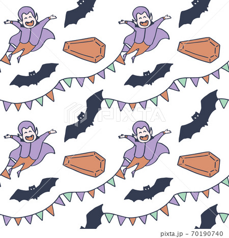 Vamoire with bat and coffin seamless pattern Vamoire with bat and coffin seamless pattern 70190740