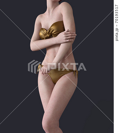 Sexy beauty woman posing in bikini swimsuit 3d illustration 70193517