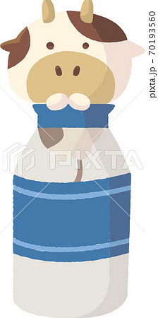 牛と牛乳瓶 70193560