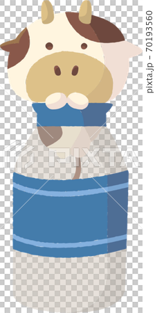 牛と牛乳瓶 70193560