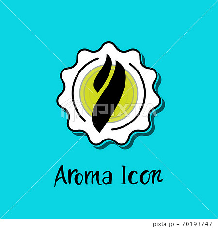 Smoke steam aroma inside star badge vector icon 70193747