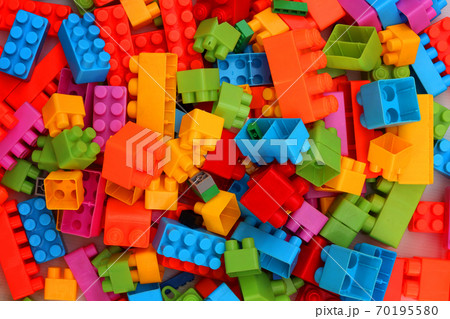 Plastic toy blocks multi-colored children building 70195580