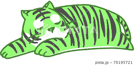 まったりするトラ(緑色) まったりするトラ(緑色) 70195721