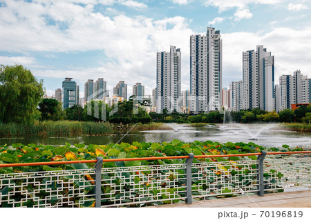 Songdo International City Michuhol Park in Incheon, Korea. Songdo International City Michuhol Park in Incheon, Korea. 70196819
