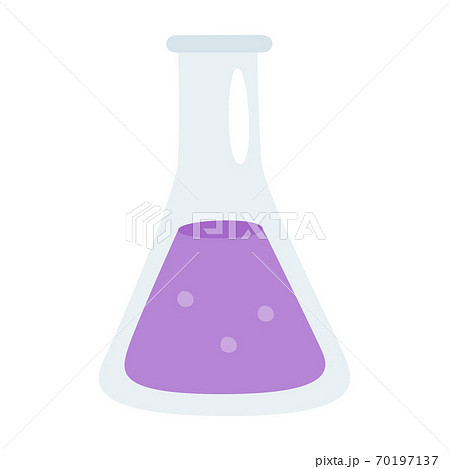 紫色の液体が入った 科学で使うビーカーのイラスト のイラスト素材