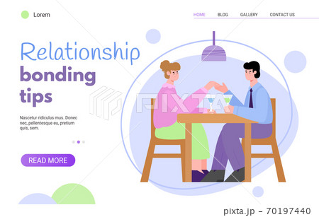 Relationship bonding tips for young couple a vector landing page template 70197440