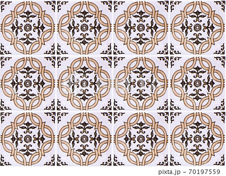 Colorful vintage ceramic tiles wall decoration.Turkish ceramic tiles wall background 70197559