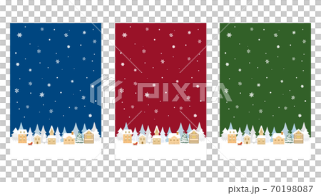 Snow scene, city scenery, color variations 70198087