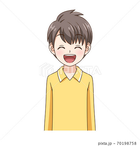 にっこり笑顔の男の子のイラスト素材