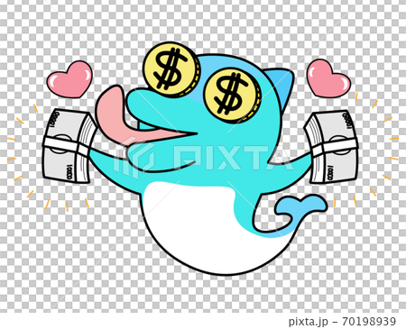 イルカ お金 札束 イラスト素材のイラスト素材