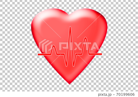 Heart and ECG waveform image Heart and ECG waveform image 70199606