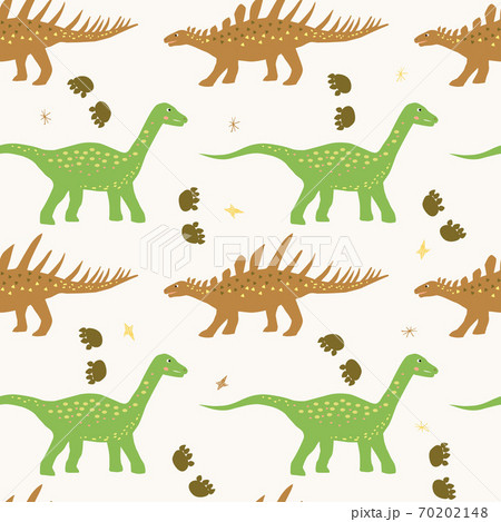 Funny colorful vector seamless pattern with dino 70202148