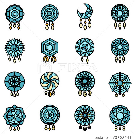 Dream catcher icons set vector flat 70202441