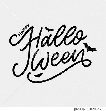 Halloween lettering greeting card calligraphy text brush black vector Halloween lettering greeting card calligraphy text brush black vector 70203472