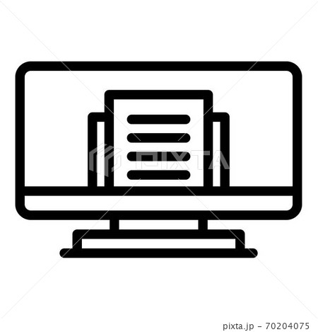Desktop monitor icon, outline style 70204075