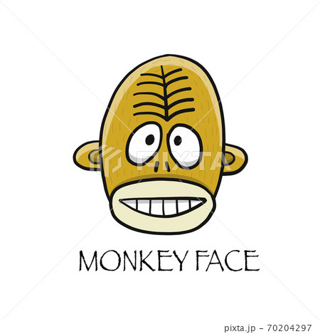 Funny monkey face. Sketch for your design. Childish style 70204297