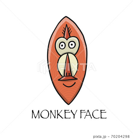 Funny monkey face. Sketch for your design. Childish style 70204298
