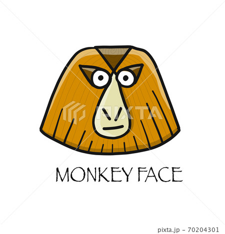 Funny monkey face. Sketch for your design. Childish style 70204301