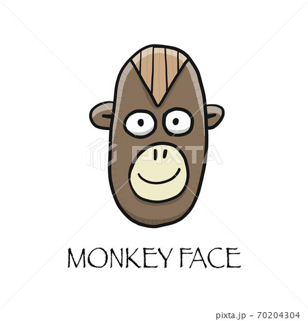 Funny monkey face. Sketch for your design. Childish style 70204304