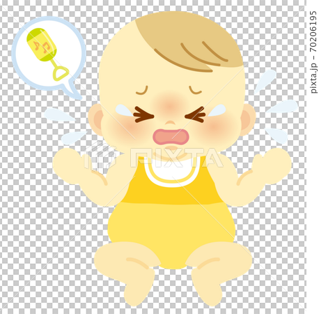 I want a toy in baby clothes Baby with a crying face_Baby full body illustration 76 I want a toy in baby clothes Baby with a crying face_Baby full body illustration 76 70206195