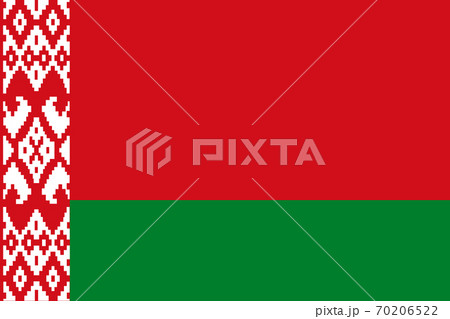 National flag of the Belarus. The main symbol of an independent country. Flag of Belarus. An attribute of the large size of a democratic state. Flag of Belarus illustration. 70206522