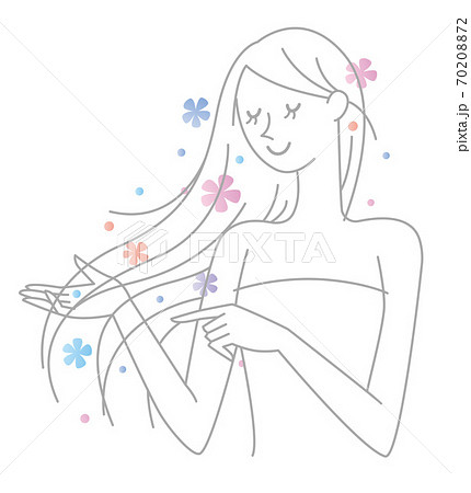 女性 ロングヘア イメージ イラスト 女性 ロングヘア イメージ イラスト 70208872