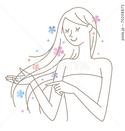 女性 ロングヘア イメージ イラスト 女性 ロングヘア イメージ イラスト 70208873