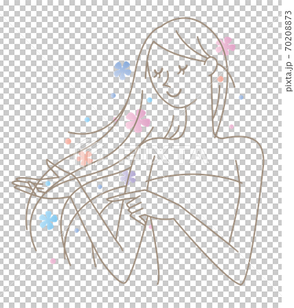 女性 ロングヘア イメージ イラスト 女性 ロングヘア イメージ イラスト 70208873