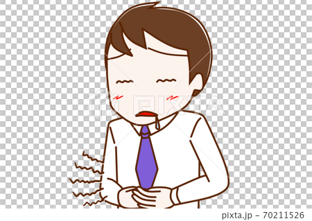 お腹がグーグー減って力が出ない男性 70211526