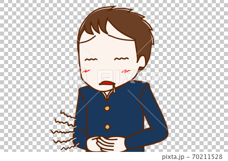 お腹がグーグー減って力が出ない男子学生 お腹がグーグー減って力が出ない男子学生 70211528