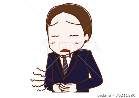 お腹がグーグー減って力が出ないスーツ姿の男性 お腹がグーグー減って力が出ないスーツ姿の男性 70211530