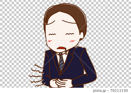 お腹がグーグー減って力が出ないスーツ姿の男性 お腹がグーグー減って力が出ないスーツ姿の男性 70211530