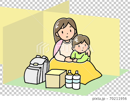 Children and mothers spending time in shelters 70211956