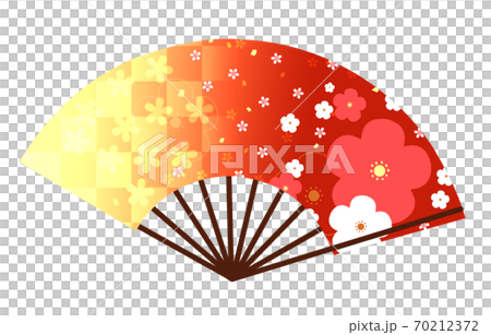 Japanese pattern material_fan_red - Stock Illustration [70212372] - PIXTA