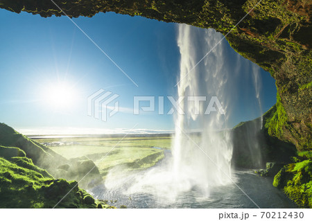 Seljalandfoss waterfall in summer time, Iceland 70212430