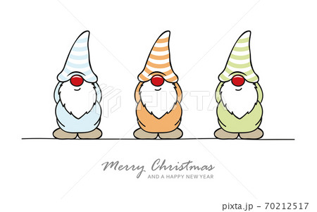 christmas greeting card with cute christmas dwarf 70212517