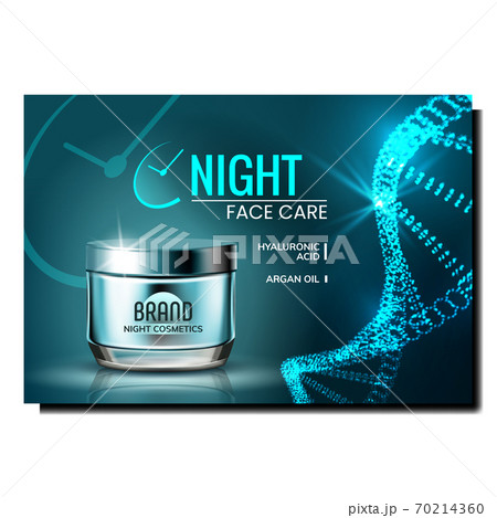 Night Face Care Creative Promotional Poster Vector 70214360