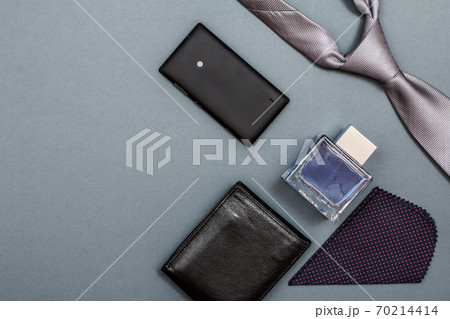 Set of men clothes and accessories in business style. Luxury man attributes Set of men clothes and accessories in business style. Luxury man attributes 70214414
