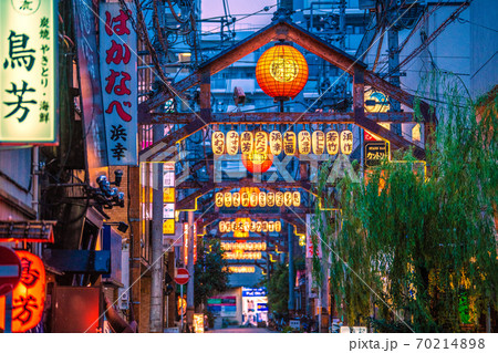 日本の横浜都市景観 横浜・野毛の飲み屋街(やなぎ通り)などを望む 日本の横浜都市景観 横浜・野毛の飲み屋街(やなぎ通り)などを望む 70214898