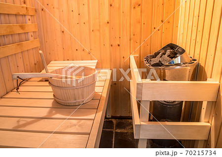Sauna Finnish style interior Sauna Finnish style interior 70215734