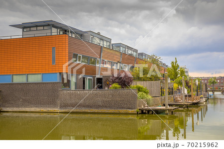 Modern row houses on waterfront 70215962